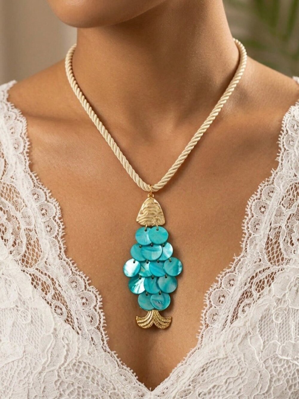 Boho Women's Fish Pendant Necklace